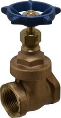 Legend Valve - 1" Pipe, Threaded Bronze Solid Wedge Stem Gate Valve - 200 WOG, 125 WSP, Screw Over Bonnet - Exact Tooling