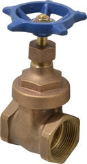 Legend Valve - 1-1/4" Pipe, Threaded Bronze Solid Wedge Stem Gate Valve - 200 WOG, 125 WSP, Screw Over Bonnet - Exact Tooling