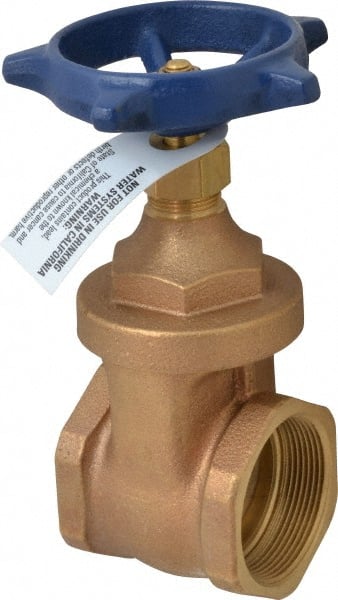 Legend Valve - 2" Pipe, Threaded Bronze Solid Wedge Stem Gate Valve - 200 WOG, 125 WSP, Screw Over Bonnet - Exact Tooling