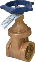 Legend Valve - 2" Pipe, Threaded Bronze Solid Wedge Stem Gate Valve - 200 WOG, 125 WSP, Screw Over Bonnet - Exact Tooling
