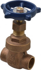 Legend Valve - 1/2" Pipe, Soldered Bronze Solid Wedge Stem Gate Valve - 200 WOG, 125 WSP, Screw Over Bonnet - Exact Tooling