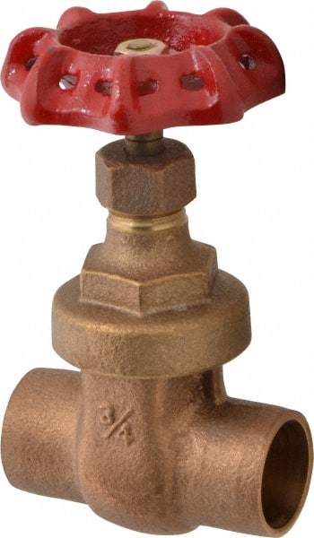 Legend Valve - 3/4" Pipe, Soldered Bronze Solid Wedge Stem Gate Valve - 200 WOG, 125 WSP, Screw Over Bonnet - Exact Tooling