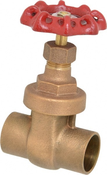 Legend Valve - 1" Pipe, Soldered Bronze Solid Wedge Stem Gate Valve - 200 WOG, 125 WSP, Screw Over Bonnet - Exact Tooling