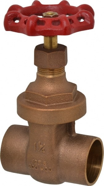 Legend Valve - 1-1/4" Pipe, Soldered Bronze Solid Wedge Stem Gate Valve - 200 WOG, 125 WSP, Screw Over Bonnet - Exact Tooling