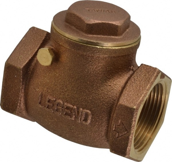 Legend Valve - 1-1/4" Brass Check Valve - Inline, FNPT x FNPT, 200 WOG - Exact Tooling