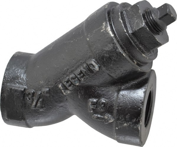 Legend Valve - 3/4" Pipe, FNPT Ends, Cast Iron Y-Strainer - 500 psi WOG Rating, 250 psi WSP Rating - Exact Tooling