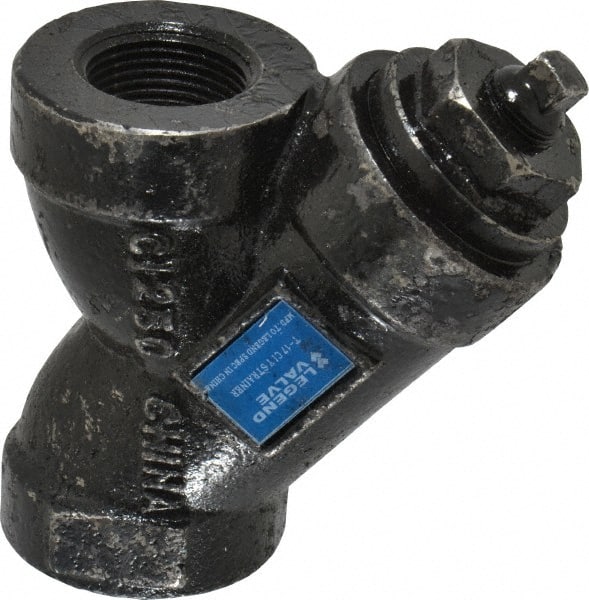 Legend Valve - 1" Pipe, FNPT Ends, Cast Iron Y-Strainer - 500 psi WOG Rating, 250 psi WSP Rating - Exact Tooling