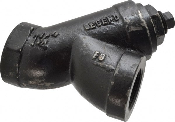 Legend Valve - 1-1/4" Pipe, FNPT Ends, Cast Iron Y-Strainer - 500 psi WOG Rating, 250 psi WSP Rating - Exact Tooling
