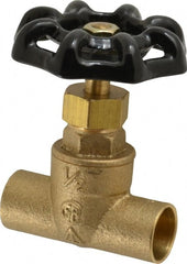 Legend Valve - 1/2" Pipe, 125 psi WOG Rating, Brass, Stop Valve - Handwheel Handle, Soldered x Soldered End Connections - Exact Tooling