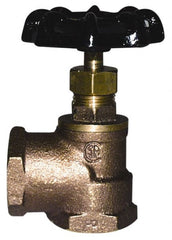 Legend Valve - 1/2" Pipe, 125 psi WOG Rating, Lead Free Brass Angle, Stop Valve - Handwheel Handle, FNPT x FNPT End Connections - Exact Tooling