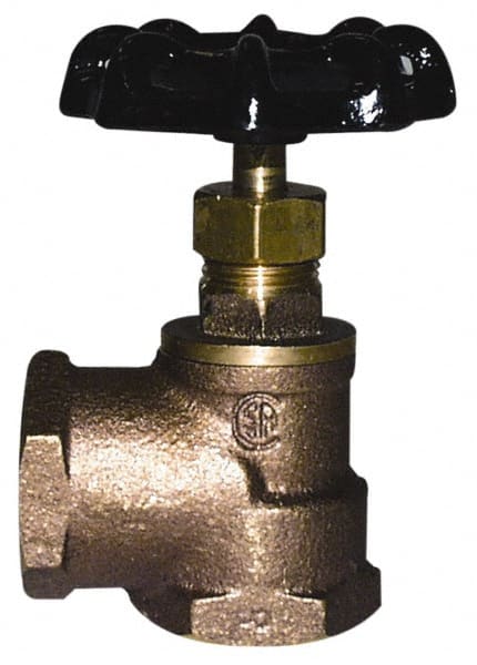 Legend Valve - 3/4" Pipe, 125 psi WOG Rating, Lead Free Brass Angle, Stop Valve - Handwheel Handle, FNPT x FNPT End Connections - Exact Tooling