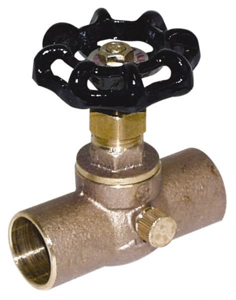 Legend Valve - 1/2" Pipe, 125 psi WOG Rating, Lead Free Brass Stop & Waste Valve - Handwheel Handle, FNPT x FNPT End Connections - Exact Tooling