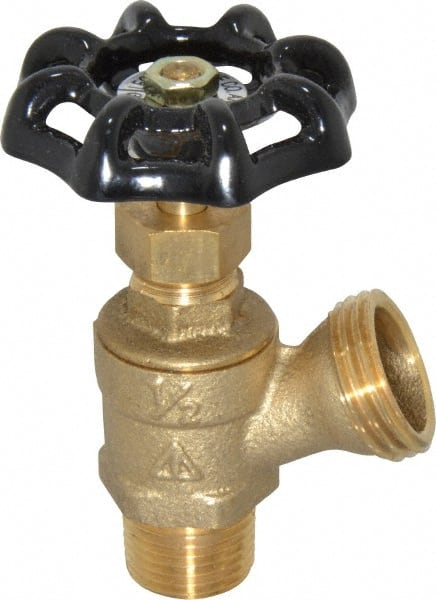 Legend Valve - 1/2 Inch Pipe, Brass, MNPT x GHT End Connection, Boiler Drain Valve - 125 psi WOG Rating, Handwheel Handle - Exact Tooling