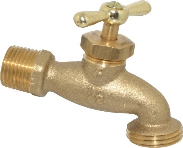 Legend Valve - 1/2 Inch Pipe, 125 psi WOG Rating, Brass Hose Bibb, Stop Valve - Exact Tooling