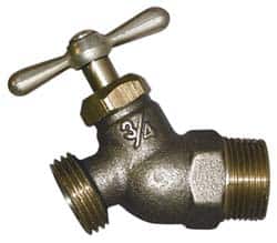 Legend Valve - 3/4" Pipe, 125 psi WOG Rating, Lead Free Brass Hose Bibb, Stop Valve - Tee Handle, MNPT x GHT End Connections - Exact Tooling