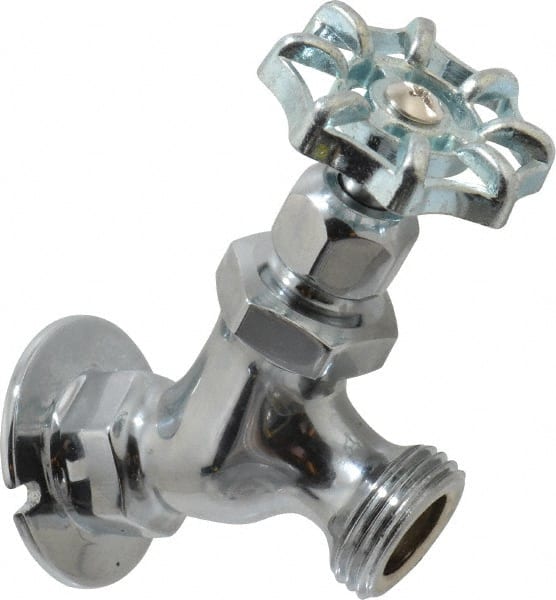 Legend Valve - 1/2" Pipe, Chrome Plated Brass Sillcock - Handwheel Handle, FNPT x GHT End Connections, 125 psi WOG Rating - Exact Tooling