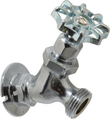 Legend Valve - 1/2" Pipe, Chrome Plated Brass Sillcock - Handwheel Handle, FNPT x GHT End Connections, 125 psi WOG Rating - Exact Tooling