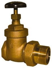 Legend Valve - 1" Pipe, 200 psi WOG Rating, FNPT x Male Union End Connections, Handwheel Steam Gate Radiator Valve - 125 psi Steam Pressure Rating, Bronze - Exact Tooling