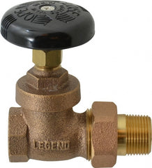 Legend Valve - 3/4" Pipe, 200 psi WOG Rating, FNPT x Male Union End Connections, Handwheel Steam Gate Radiator Valve - 125 psi Steam Pressure Rating, Bronze - Exact Tooling
