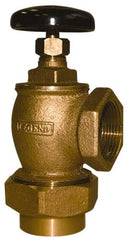Legend Valve - 1-1/4" Pipe, 60 psi WOG Rating, Female Union x FNPT End Connections, Handwheel Convector Steam Angle Radiator Valve - 15 psi Steam Pressure Rating, Bronze - Exact Tooling