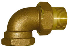 Legend Valve - 1/2" Pipe, 60 psi WOG Rating, FNPT x Male Union End Connections, Union Elbow Radiator Valve - 15 psi Steam Pressure Rating, Bronze - Exact Tooling