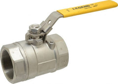Legend Valve - 2" Pipe, Large Port, Stainless Steel Standard Ball Valve - 2 Piece, Inline - One Way Flow, FNPT x FNPT Ends, Locking Lever Handle, 1,500 WOG, 150 WSP - Exact Tooling