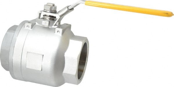 Legend Valve - 3" Pipe, Full Port, Stainless Steel Standard Ball Valve - 2 Piece, Inline - One Way Flow, FNPT x FNPT Ends, Locking Lever Handle, 1,000 WOG, 150 WSP - Exact Tooling