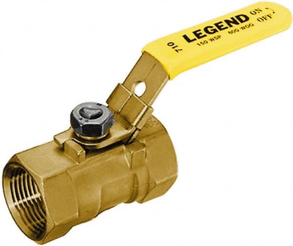 Legend Valve - 1-1/4" Pipe, Standard Port, Stainless Steel Standard Ball Valve - 1 Piece, Inline - One Way Flow, FNPT x FNPT Ends, Locking Lever Handle, 800 WOG, 150 WSP - Exact Tooling