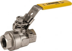 Legend Valve - 3/8" Pipe, Full Port, Stainless Steel Standard Ball Valve - 2 Piece, Inline - One Way Flow, FNPT x FNPT Ends, Locking Lever Handle, 1,000 WOG, 150 WSP - Exact Tooling