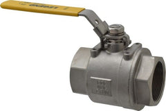 Legend Valve - 2" Pipe, Full Port, Stainless Steel Standard Ball Valve - 2 Piece, Inline - One Way Flow, FNPT x FNPT Ends, Locking Lever Handle, 1,000 WOG, 150 WSP - Exact Tooling