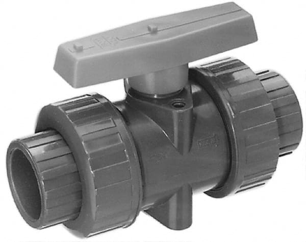 Legend Valve - 4" Pipe, Full Port, PVC True Union Design Ball Valve - Inline - One Way Flow, Solvent x Solvent Ends, Tee Handle, 150 WOG - Exact Tooling