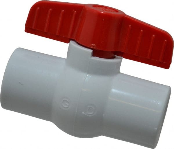 Legend Valve - 3/4" Pipe, Full Port, PVC Miniature Ball Valve - Inline - One Way Flow, FNPT x FNPT Ends, Tee Handle, 150 WOG - Exact Tooling