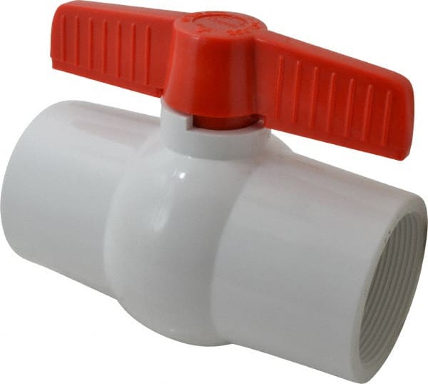 Legend Valve - 3" Pipe, Full Port, PVC Miniature Ball Valve - Inline - One Way Flow, FNPT x FNPT Ends, Tee Handle, 150 WOG - Exact Tooling