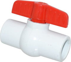 Legend Valve - 3/4" Pipe, Full Port, PVC Miniature Ball Valve - Inline - One Way Flow, Solvent x Solvent Ends, Tee Handle, 150 WOG - Exact Tooling