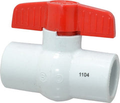 Legend Valve - 1" Pipe, Full Port, PVC Standard Ball Valve - Bi-Directional, Solvent x Solvent Ends, Tee Handle, 150 WOG - Exact Tooling