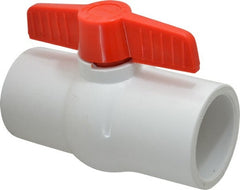 Legend Valve - 2-1/2" Pipe, Full Port, PVC Miniature Ball Valve - Inline - One Way Flow, Solvent x Solvent Ends, Tee Handle, 150 WOG - Exact Tooling