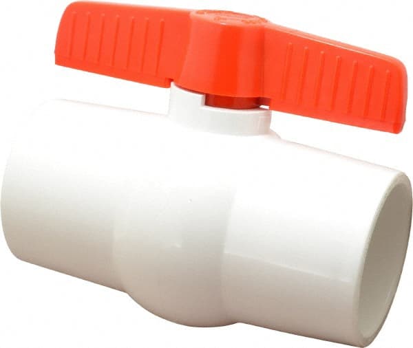 Legend Valve - 3" Pipe, Full Port, PVC Miniature Ball Valve - Inline - One Way Flow, Solvent x Solvent Ends, Tee Handle, 150 WOG - Exact Tooling