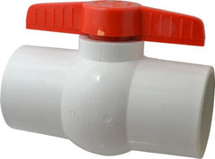 Legend Valve - 4" Pipe, Full Port, PVC Miniature Ball Valve - Inline - One Way Flow, Solvent x Solvent Ends, Tee Handle, 150 WOG - Exact Tooling