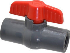 Legend Valve - 1/2" Pipe, Full Port, PVC Miniature Ball Valve - Inline - One Way Flow, FNPT x FNPT Ends, Tee Handle, 150 WOG - Exact Tooling