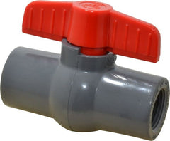 Legend Valve - 3/4" Pipe, Full Port, PVC Miniature Ball Valve - Inline - One Way Flow, FNPT x FNPT Ends, Tee Handle, 150 WOG - Exact Tooling