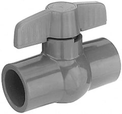 Legend Valve - 1-1/4" Pipe, Full Port, PVC Miniature Ball Valve - Inline - One Way Flow, Solvent x Solvent Ends, Tee Handle, 150 WOG - Exact Tooling