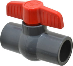 Legend Valve - 1" Pipe, Full Port, PVC Miniature Ball Valve - Inline - One Way Flow, Solvent x Solvent Ends, Tee Handle, 150 WOG - Exact Tooling