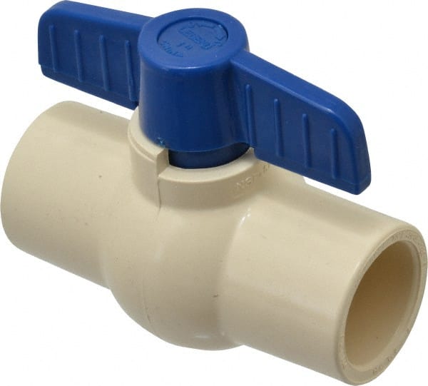 Legend Valve - 1" Pipe, Large Port, CPVC Miniature Ball Valve - Inline - One Way Flow, Solvent x Solvent Ends, Tee Handle, 150 WOG - Exact Tooling