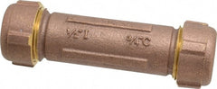 Legend Valve - 1/2" Pipe, 3/4" Copper Tube, Brass Compression Pipe Coupling - 125 psi WOG Rating - Exact Tooling