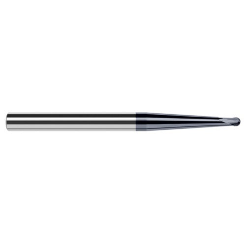 ‎1/64″ Dia. × 3/16″ Shank × 1/64″ DOC × 2-1/2″ OAL, Carbide AlTiN, 2 Flute, Ballnose End Mill - Exact Tooling