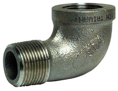 Merit Brass - 4" Grade 316 Stainless Steel Pipe 90° Elbow - FNPT x MNPT End Connections, 150 psi - Exact Tooling