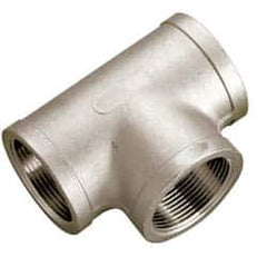 Value Collection - 3/8" Grade 316 Stainless Steel Pipe Tee - FNPT x FNPT x FNPT End Connections, 150 psi - Exact Tooling