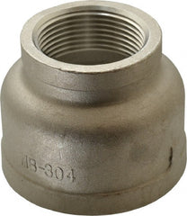 Merit Brass - 2 x 1-1/4" Grade 304 Stainless Steel Pipe Reducer Coupling - FNPT x FNPT End Connections, 150 psi - Exact Tooling