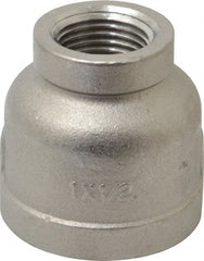 Merit Brass - 1 x 1/2" Grade 316 Stainless Steel Pipe Reducer Coupling - FNPT x FNPT End Connections, 150 psi - Exact Tooling