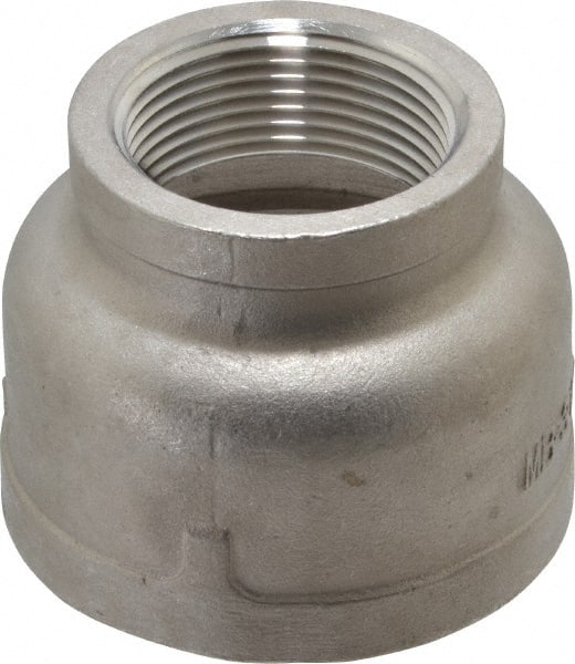 Merit Brass - 2 x 1-1/4" Grade 316 Stainless Steel Pipe Reducer Coupling - FNPT x FNPT End Connections, 150 psi - Exact Tooling